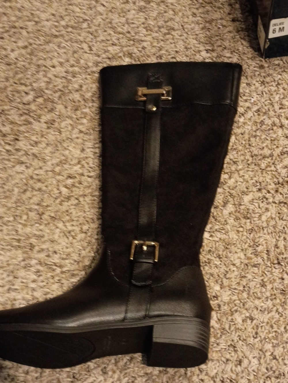 Karen Scott Black Tall Buckle Riding Boots